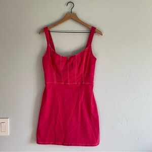 Reformation Jolie Bustier Mini Dress Corvette Pink